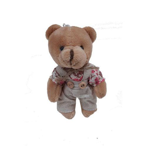 Pembe Kıyafetli Erkek Peluş Ayıcık 12 cm