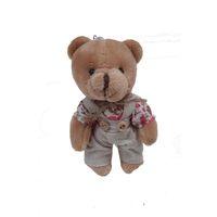 Pembe Kıyafetli Erkek Peluş Ayıcık 12 cm