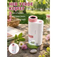80x-200x Taşınabilir Dijital Mikroskop Led Işıklı Çocuk Eğitim Mikroskobu