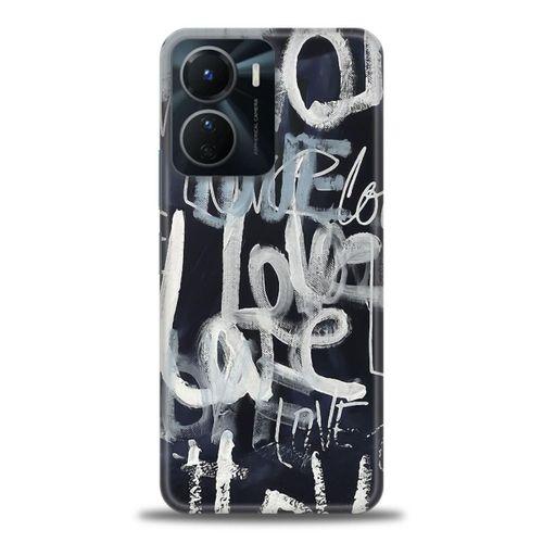 Tecno Spark 9 Pro Kılıf HD Baskılı Kılıf - Gri Love + Tam Ekran Koruyucu