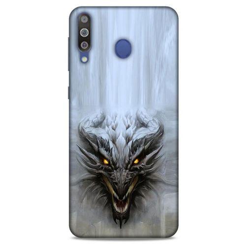 Samsung Galaxy M30 Kılıf Dragons (11) Tam Koruma Beyaz Ejderha