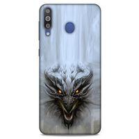 Samsung Galaxy M30 Kılıf Dragons (11) Tam Koruma Beyaz Ejderha