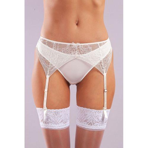 Golshan Gala Lace Garter Belt, Kadın Dantelli Ekru Jartiyer