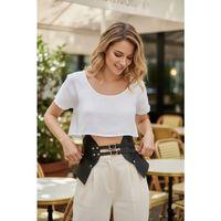 Siyah Kadın Kemer Çift Tokalı Geniş Korse Kemer - Brf1010