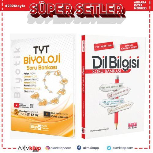 Biyotik TYT Biyoloji ve AKM Dil Bilgisi Soru Bankası Seti 2 Kitap