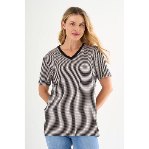 ALEXANDERGARDI V Yaka Çizgili T-shirt