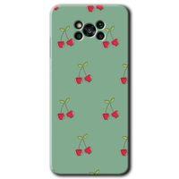 MRCİLETİSİM Poco x3 Pro Kılıf HD Desen Baskılı Arka Kapak + Temperli Cam - Kiraz Berry