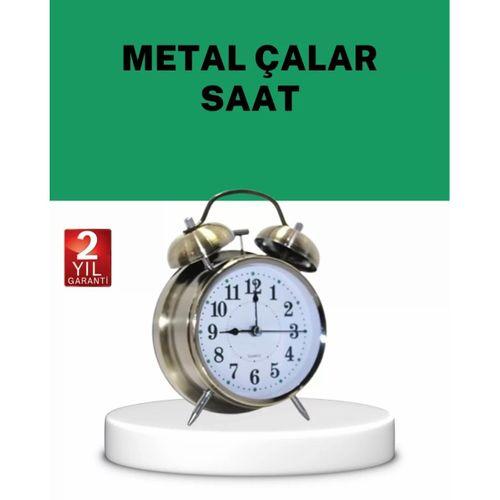 Gümüş Renkli Sessiz Işıklı Dekoratif Masa Üstü Çalar Saat Alarmlı