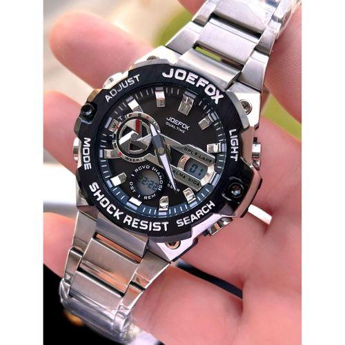 Joefox Çelik Kordon Dijital Ve Analog 2 Yıl Garantili 3 Atm Suya Dayanıklı Erkek Kol Saati JOE.CL10