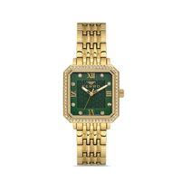 Ferro FL40142A-B6 Quartz Çelik Altın Rengi Yeşil Kadran 26 mm Kadın Kol Saati