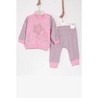 Kelebekli Çiçek Nakışlı Pamuklu 2'li Kız Bebek Takımı