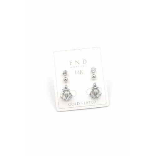 Çoklu Taşlı Küpe - Gümüş