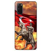 Samsung Galaxy S20 Kılıf Atatürk (47) Crystal Flex Kılıf Kızıl Bulut