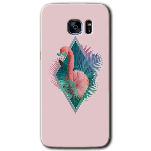 Potkal Hediye Fabrikası Samsung Galaxy S7 Edge Kılıf HD Desen Baskılı Arka Kapak - Flamingo