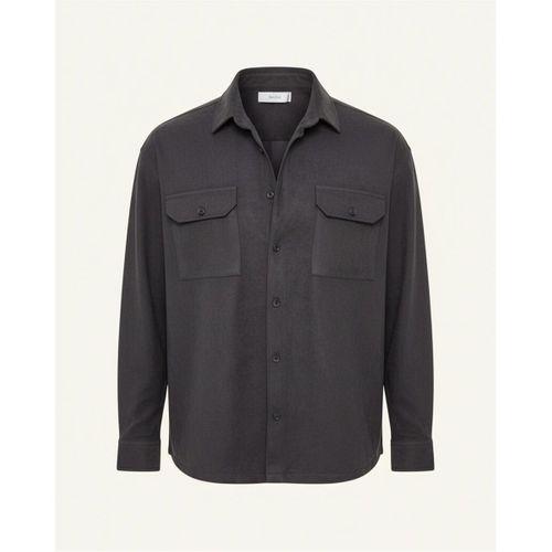 Çift Cepli İnce Fitilli Erkek Kadife Gömlek - Füme