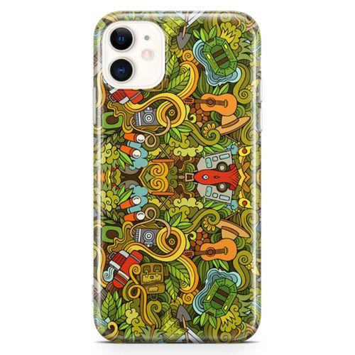 Apple iPhone 11 Kılıf Kamp Malzemeleri Arka Kapak Koruma Desenli Full Koruyucu