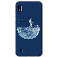 MRCİLETİSİM Samsung Galaxy A10 Kılıf Baskılı Kapak - Uzay İşçisi +Tam Kaplayan Mat Seramik