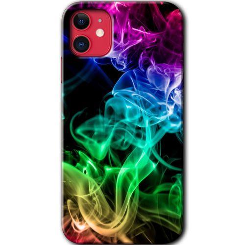 iPhone 11 Kılıf Kapak - Smoke Colorful +Hayalet Ekran Yandan Gözükmez