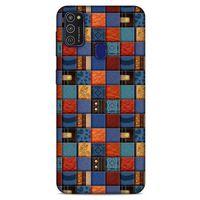 Samsung Galaxy M21 Kılıf Patchwork (16) Kalın Kılıf Turuncu Mavi
