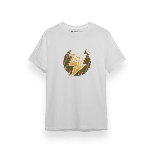 Black Adam Lightning Logo Beyaz Kısa kol Erkek Tshirt