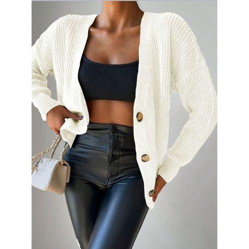 Düğme Detay Triko Bluz