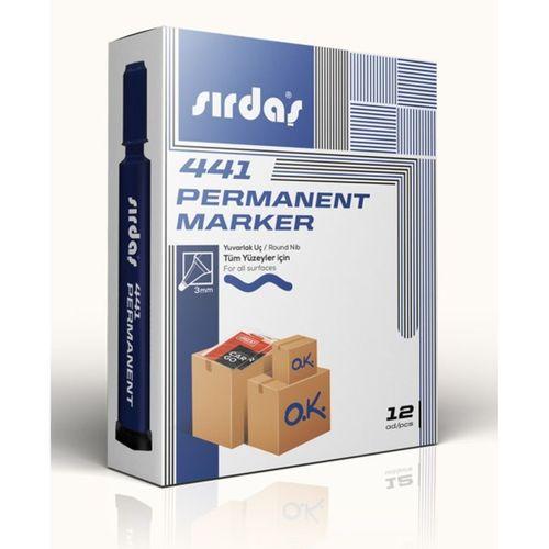 Sırdaş Permanent Marker 12'li Paket Mavi Yuvarlak Uç 441