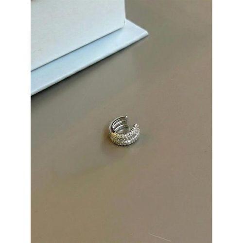 Taşlı Kıkırdak Küpe - Gümüş