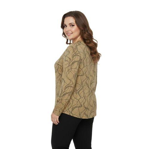 Kadın V Yaka Baskılı 2 Düğmeli Bluz BGL-ST05094