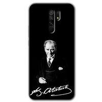 BeRa Aksesuar  Xiaomi Redmi 9 Kılıf Baskılı Kapak - Atatürk İmza +Tam Kaplayan Mat Seramik