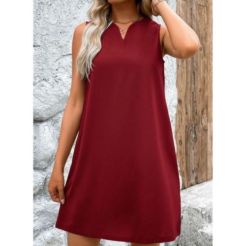 Kadın Askılı V Yakalı Geniş Kesim Detaylı Kısa Janjan Krep Elbise