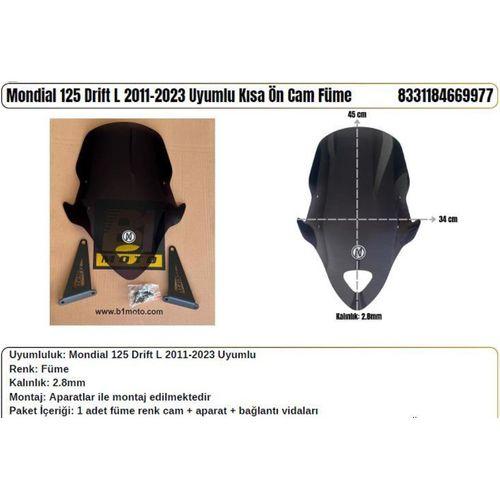 Mondial 125 Drift L Füme (2011-23) Siperlik Camı