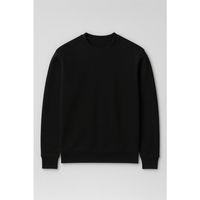 Wenders Relax Fit Basic Fırçalı Interlok Bisiklet Yaka Erkek Sweatshirt - Siyah