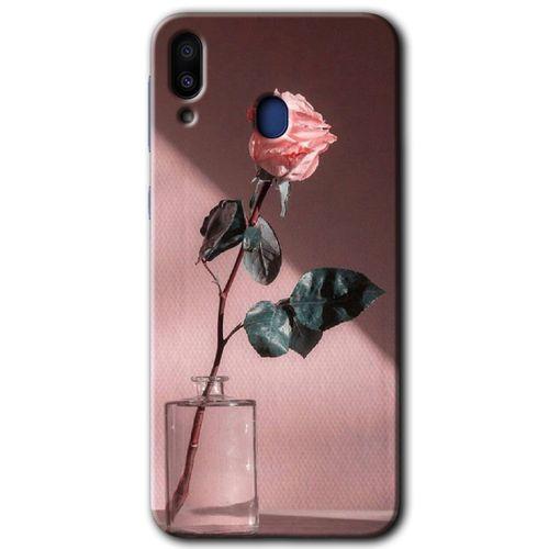 MRCİLETİSİM Samsung Galaxy M10 Kılıf HD Desen Baskılı Arka Kapak + Temperli Cam - Retro Gül