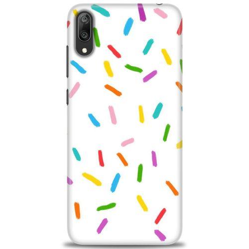 Huawei Y7 Prime 2019 Kılıf HD Baskılı Kılıf - Renkli Konfeti + Tam Ekran Koruyucu
