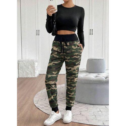 Kadın Yüksek Bel Bağcıklı Desenli Iki Iplik Pantolon