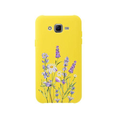 Samsung J7 Core Lavender Premium Silikonlu Sarı Telefon Kılıfı