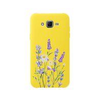 Samsung J7 Core Lavender Premium Silikonlu Sarı Telefon Kılıfı