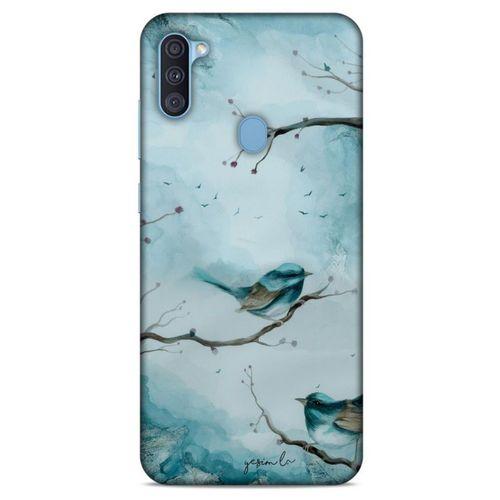 Y.Liva-2020 (Mavi Kuş) Samsung Galaxy A11 Kılıf Silikon Kapak Desenli