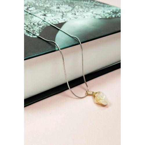 Sitrin Doğal Taşı Zincirli El Yapımı Kolye Uç: 2 cm Zincir: 20 cm Kutulu