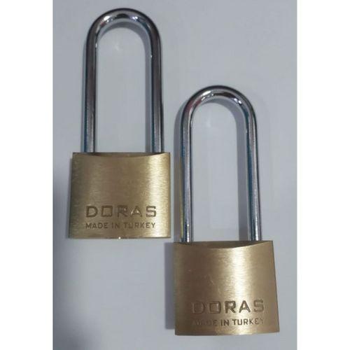 Doras Ersa 2'li Set Uzun Kanca Pas Pirinç Asma Kilit 40 Mm