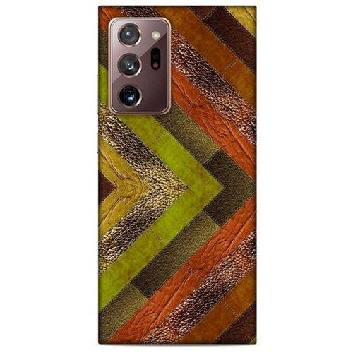 Samsung Galaxy Note 20 Ultra Kılıf Patchwork (10) Full Koruma Kılıfı Yeşil Turuncu