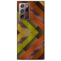 Samsung Galaxy Note 20 Ultra Kılıf Patchwork (10) Full Koruma Kılıfı Yeşil Turuncu