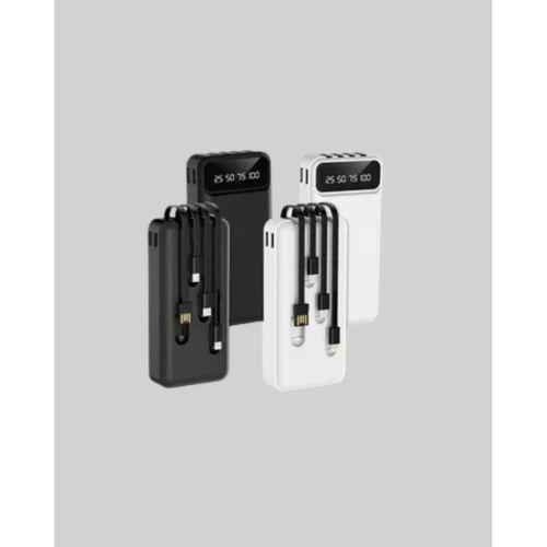 Led Işıklı 20.000mah Powerbank Lcd Gösterge Dahili Çoklu Kablo