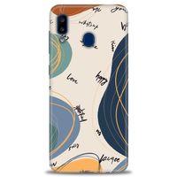 Samsung Galaxy A20 Kılıf HD Baskılı Kılıf - Happy + Tam Ekran Koruyucu