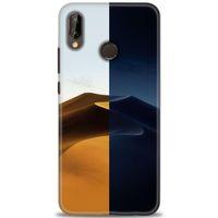 Huawei P20 Lite Kılıf HD Baskılı Kılıf - Gece ve Gündüz + Tam Ekran Koruyucu