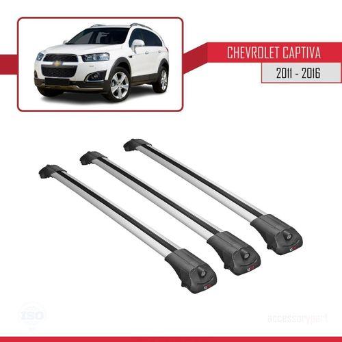 Chevrolet Captiva 2011-2016 Arası ile uyumlu ACE-1 Ara Atkı Tavan Barı GRİ 3 ADET BAR