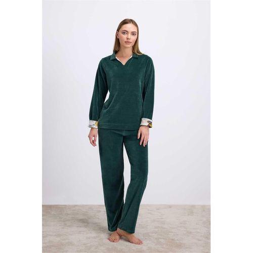 Uzun Kollu Kadife Sweatshirt Ve Pantolon Pijama Takımı