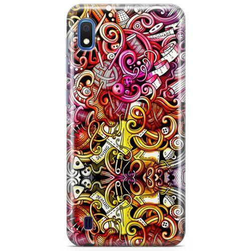 Samsung Galaxy A10 Kılıf Örgücü Doodle Arka Kapak Koruma Desenli Full Koruyucu