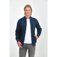 Erkek Fermuarlı Triko Hırka Yüksek Yaka, Cepli, Günlük Şık Rahat Kalıp Triko - Mavi