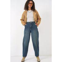 6688 Yüksek Bel Baggy Kot Pantolon - İndigo